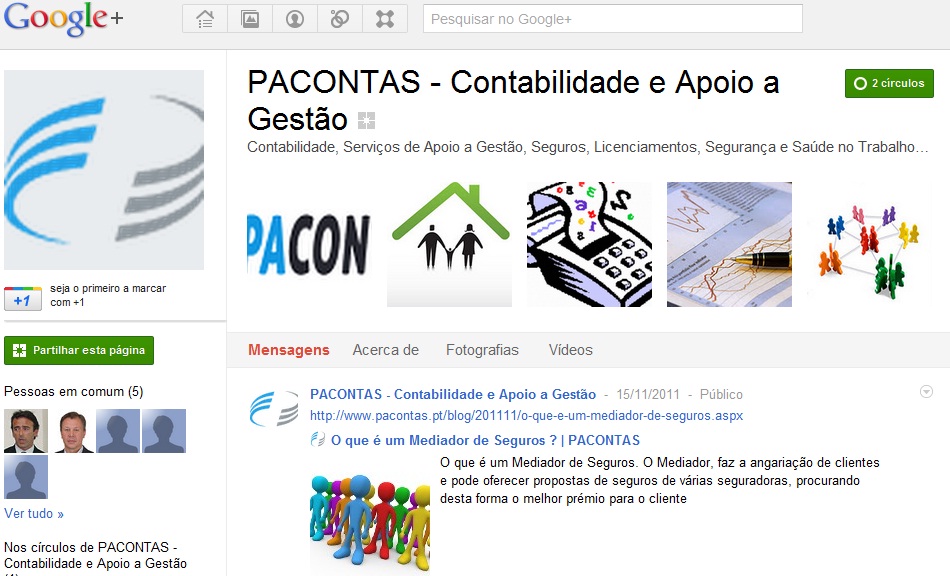 Contabilidade Google + Plus